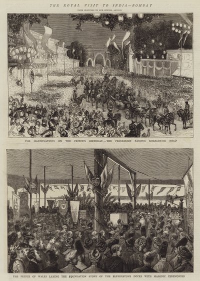 The Royal Visit to India, Bombay by Alfred Chantrey Corbould